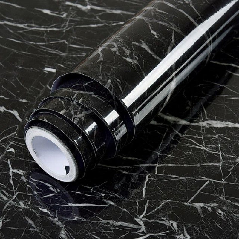 Meter Black Marble Texture Design PVC Waterproof