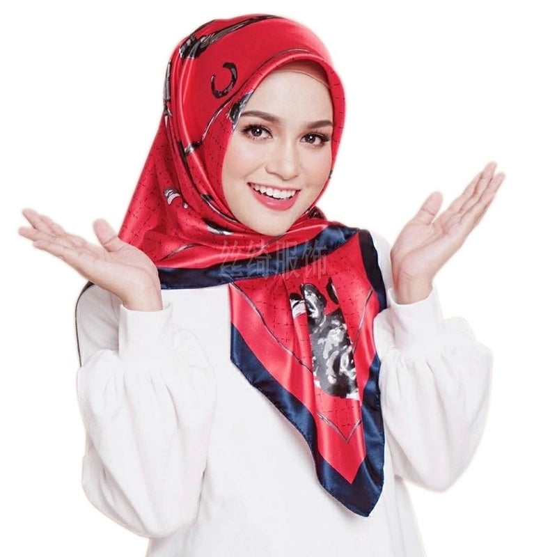Women's Elegant Retro Rose Flower Polyester Printing Silk Scarf