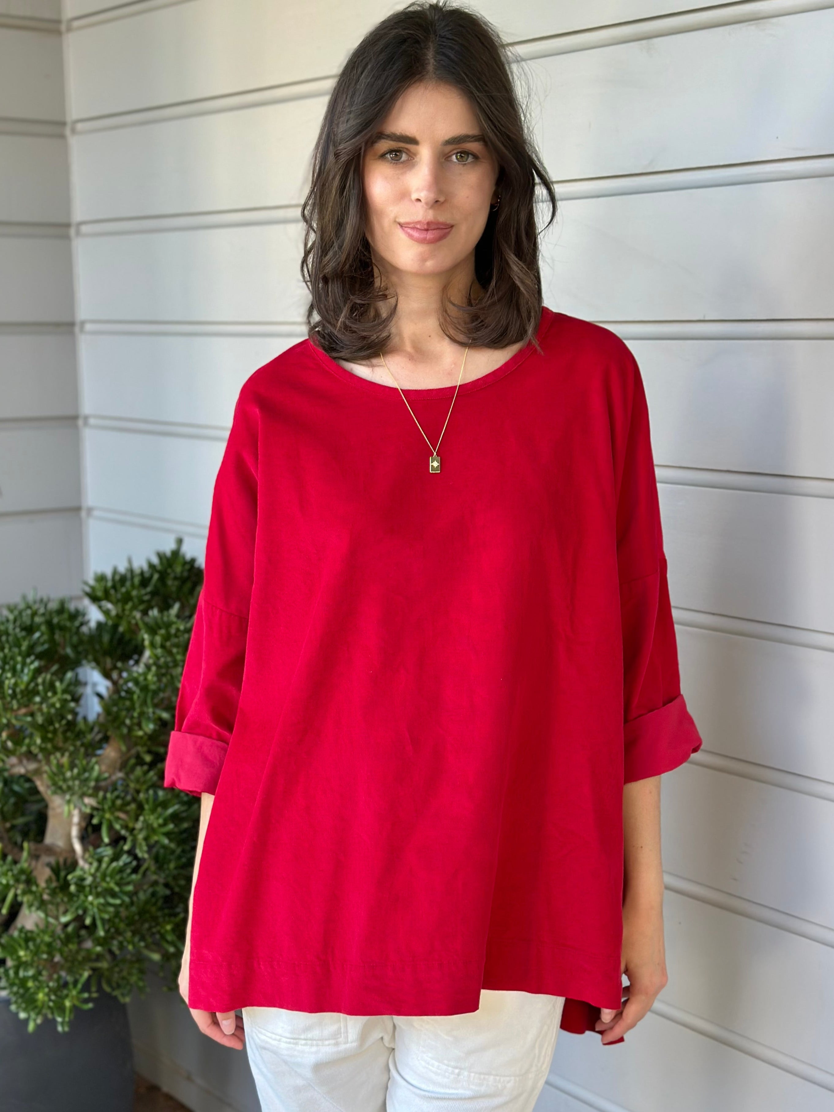 hunter top - winter red cord