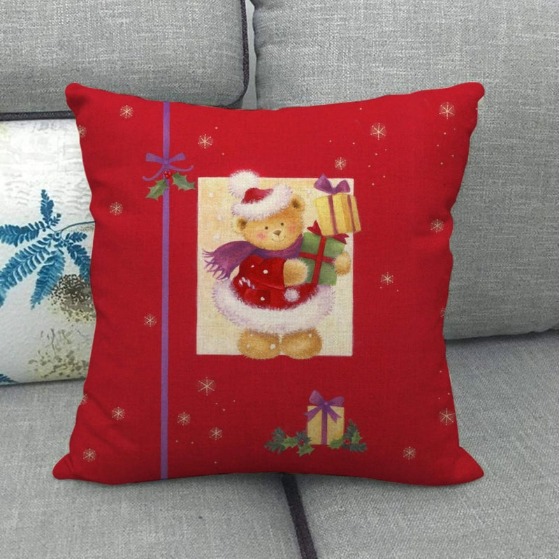 Christmas Casual Cartoon Linen Pillow Cases Couch & Sofa Decor