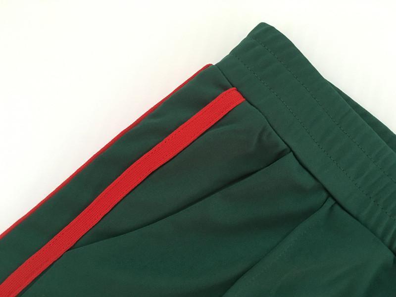 Green And Red Pleated Trousers