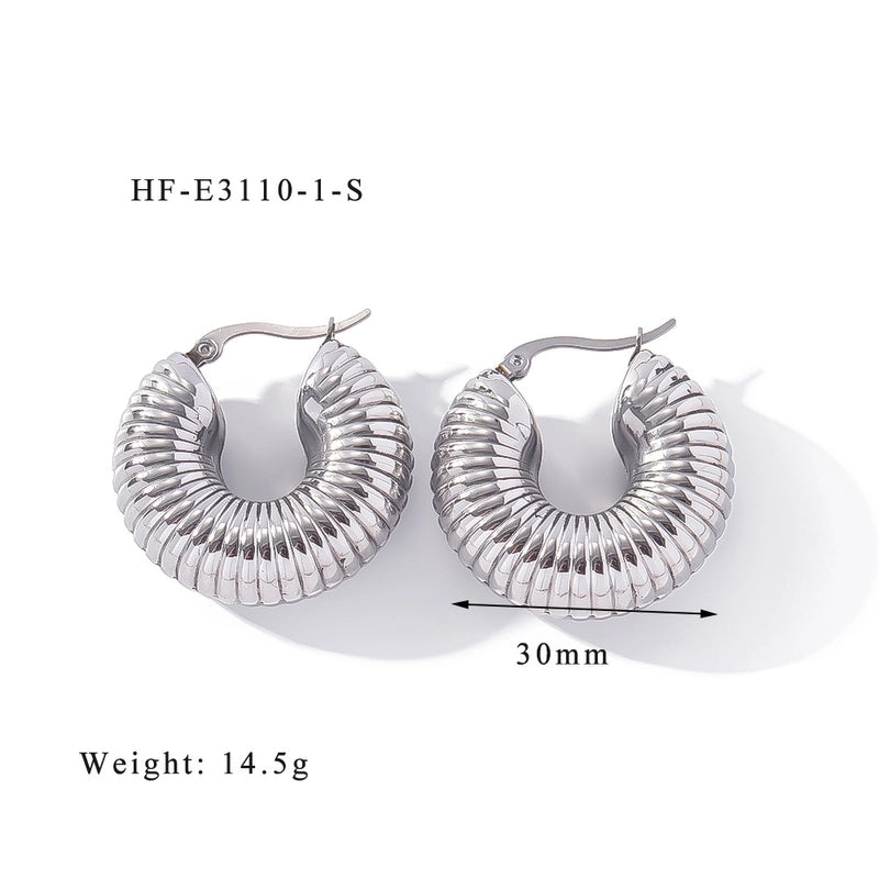 1 Pair Minimalist Classic Style U Shape Heart Shape Plating 316L Stainless Steel  Ear Studs