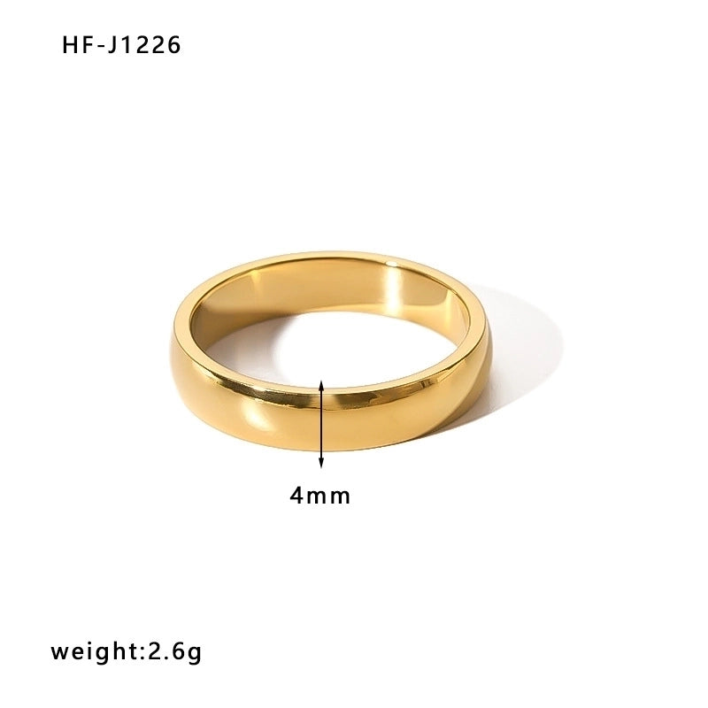 Stainless Steel 18K Gold Plated Minimalist Plating Heart Shape Crown Bow Knot Rings
