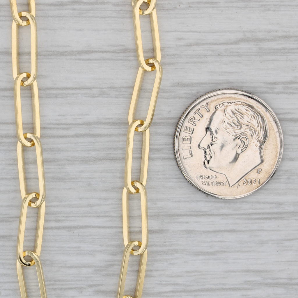 New Paperclip Chain Necklace 14k Yellow Gold 20 4.1mm