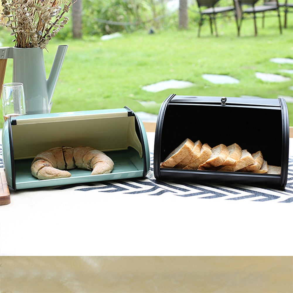 Vintage Style Metal Bread Box