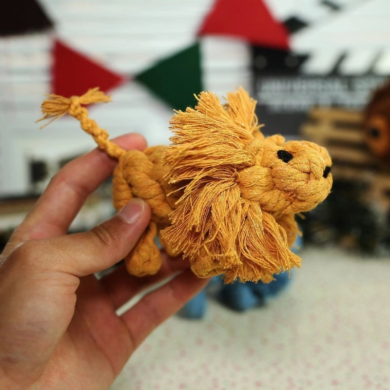 Cute Woven Animal Cotton Rope Molar Cat And Dog Toys