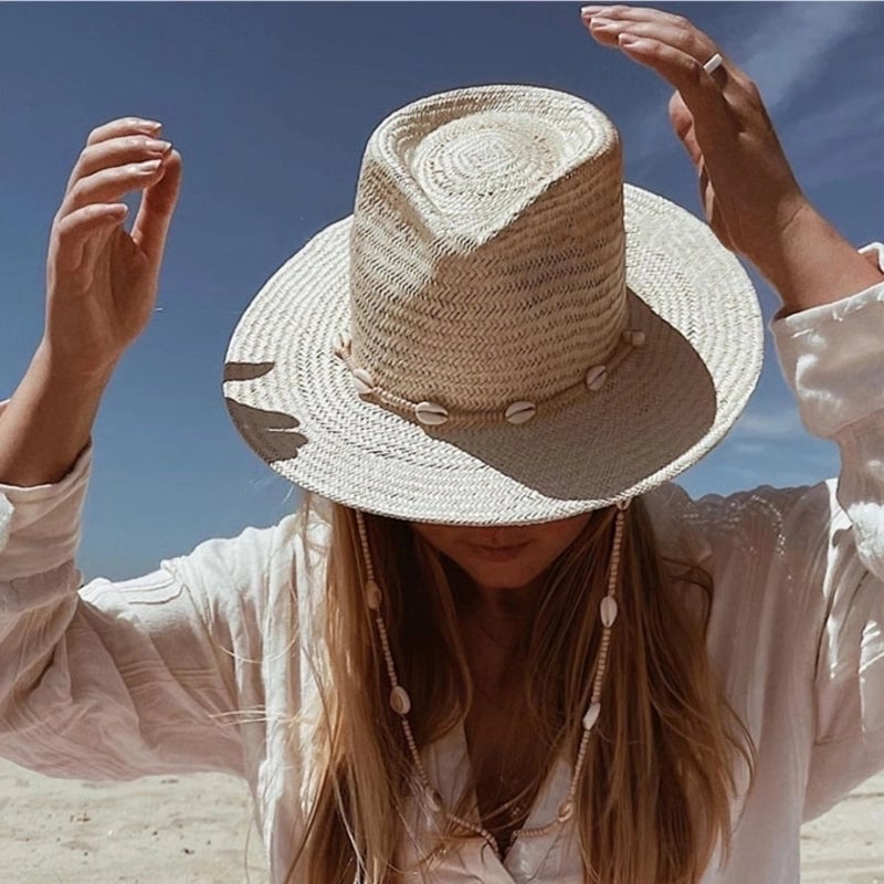 Unisex Basic Cowboy Style Classic Style Shell Big Eaves Sun Hat Straw Hat