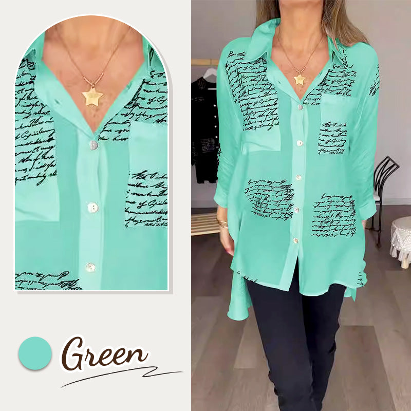 🎁Hot Sale 49%OFF💖Letter Print Fashion Lapel Shirt