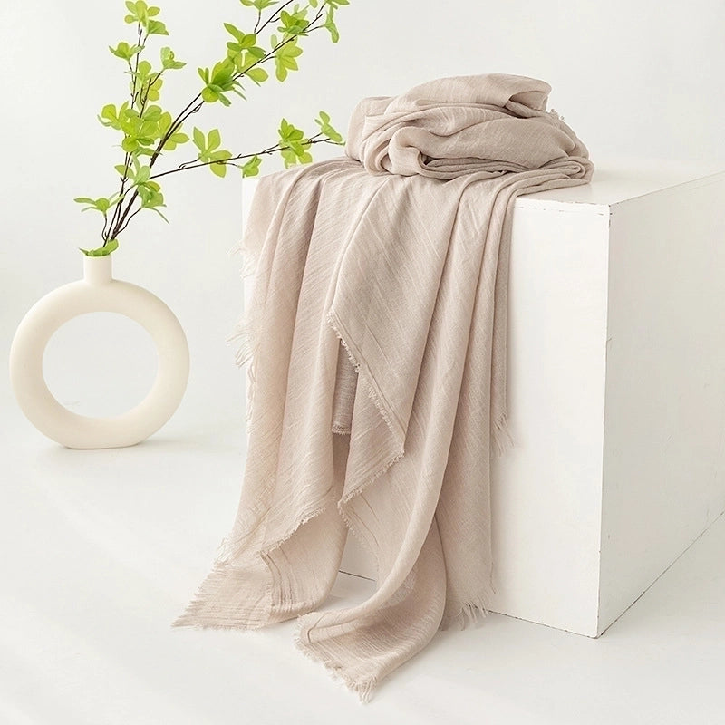 Women's Minimalist Solid Color Polyester Silk Scarf