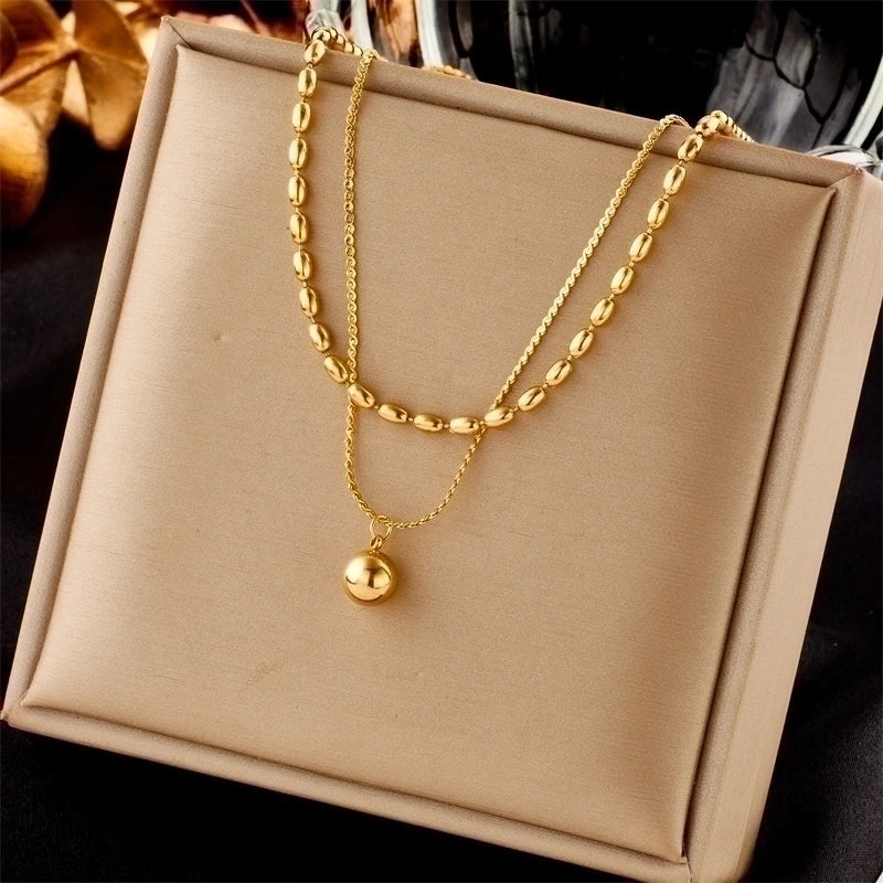 Fashion Geometric 304 Stainless Steel 18K Gold Plated Plating Stainless Steel Necklaces