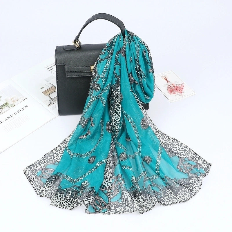 Women's Fashion Leopard Chiffon Printing Silk Scarves
