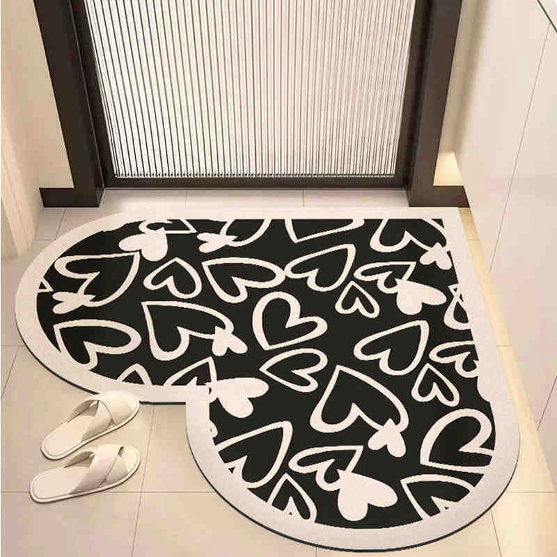 Casual Elegant Heart Shape Diatom Ooze Carpet Bathing