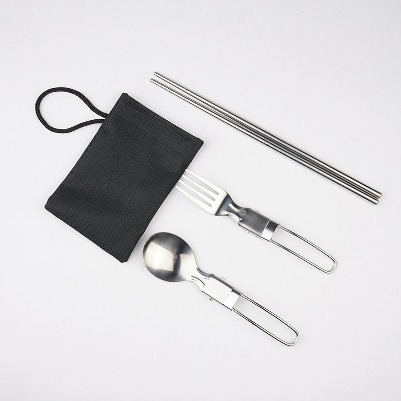 Stainless Steel Folding Spoon. Folding Cutlery Knife Salad Spoon With Fork Folding Spoon Outdoor Portable Set