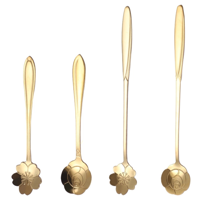 Casual Flower Stainless Steel Spoon