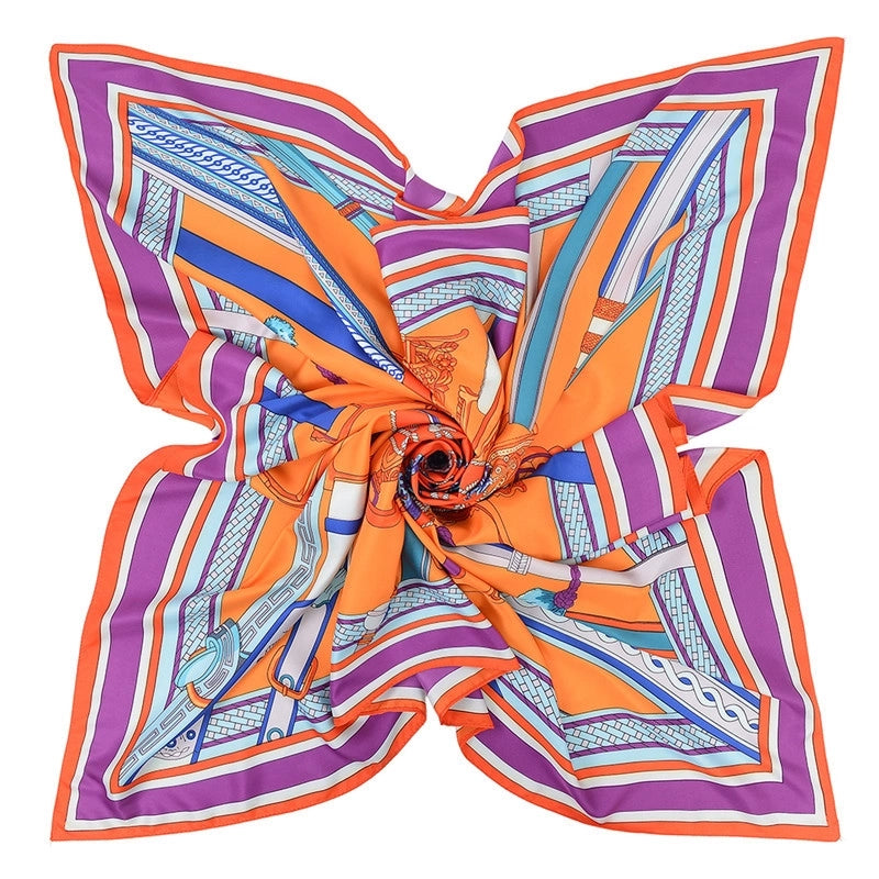 New Fashion Silk Scarf Saddle Decoration Printing Silk Big Square Scarf