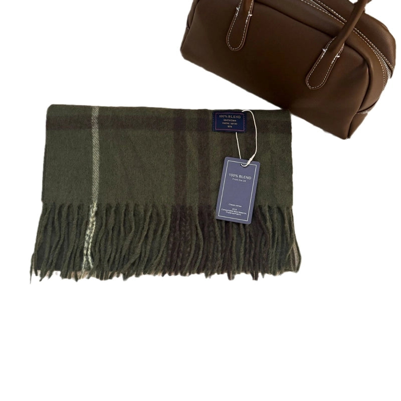 Unisex Minimalist Lattice Imitation Cashmere Scarf