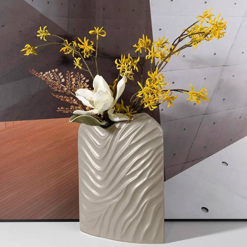 Waves Ceramic Vase - Beige