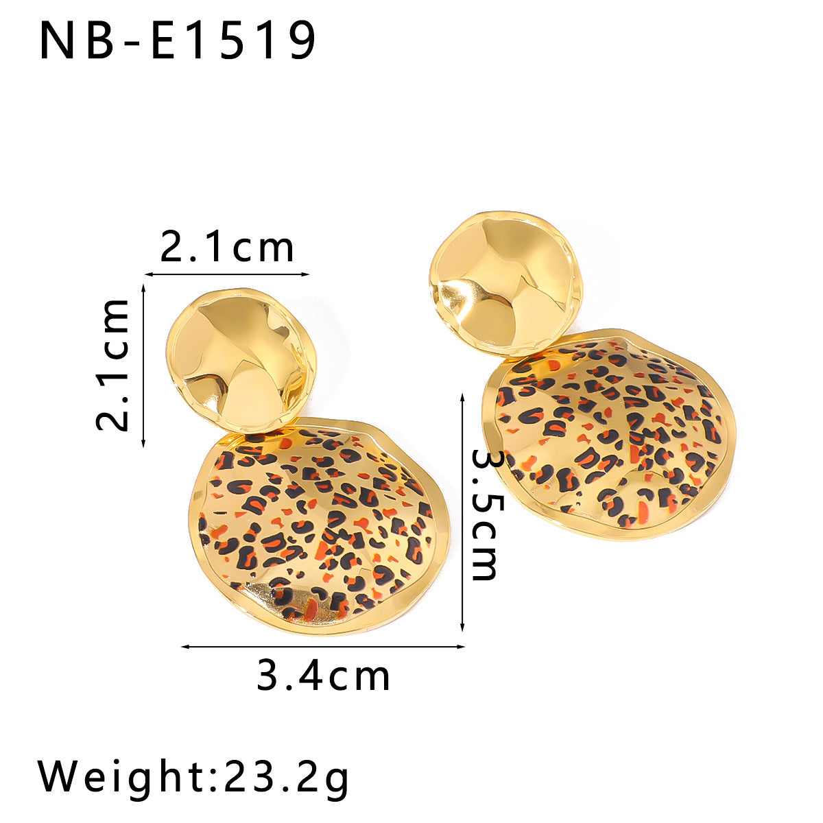 Ins Style Stainless Steel Texture Leopard Earrings Plated With 18K Gold And Diamond Retro Earrings Niche Female