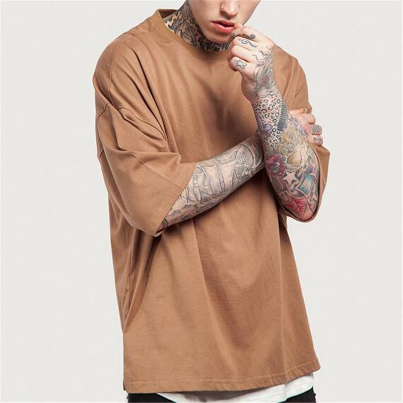 Solid Drop Shoulder Oversized Tee