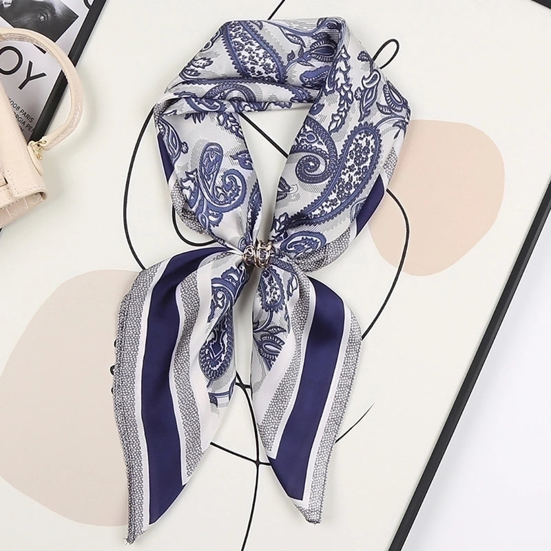 Women's Sweet Flower South  Satin Silk Scarves