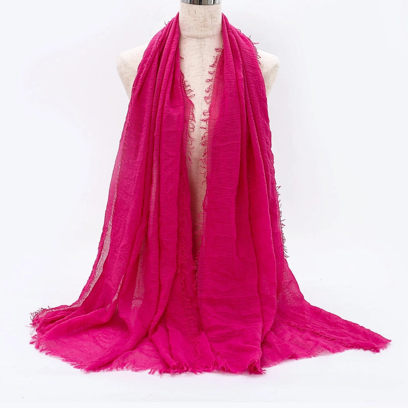 Women's Elegant Minimalist Solid Color Cotton Shawl