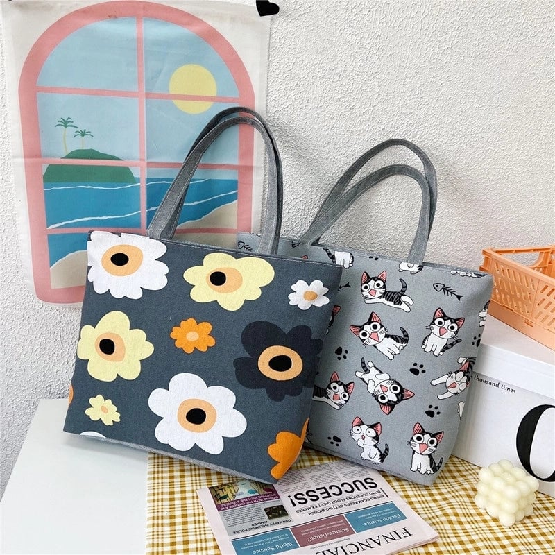 Women's Large Canvas Letter Classic Style Square Zipper Shoulder Bag
