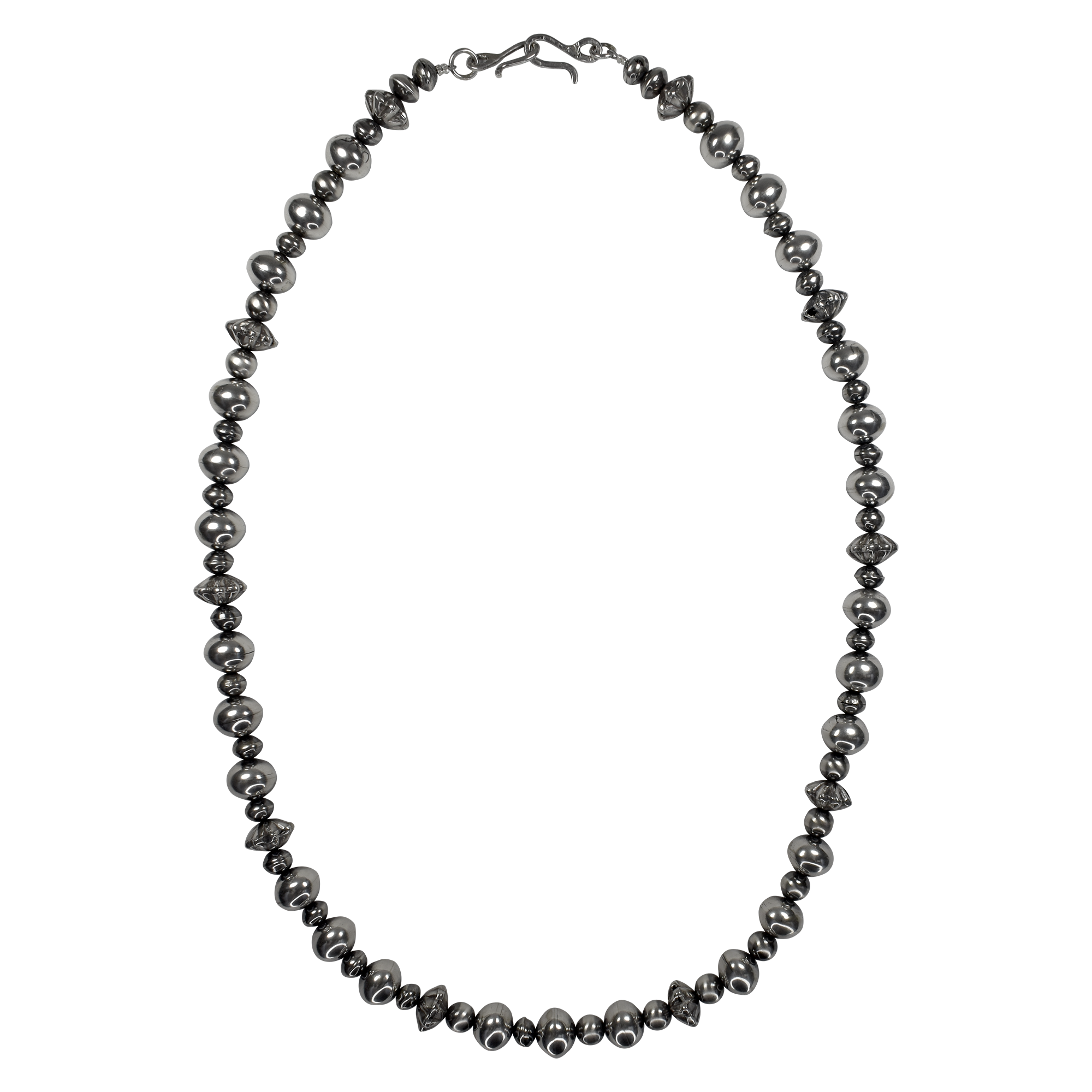 Handmade Sterling Silver Bench Bead Necklace