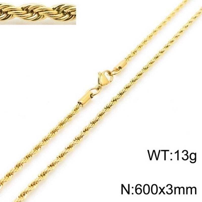 Minimalist Twist 201 Stainless Steel Plating Stainless Steel Necklaces