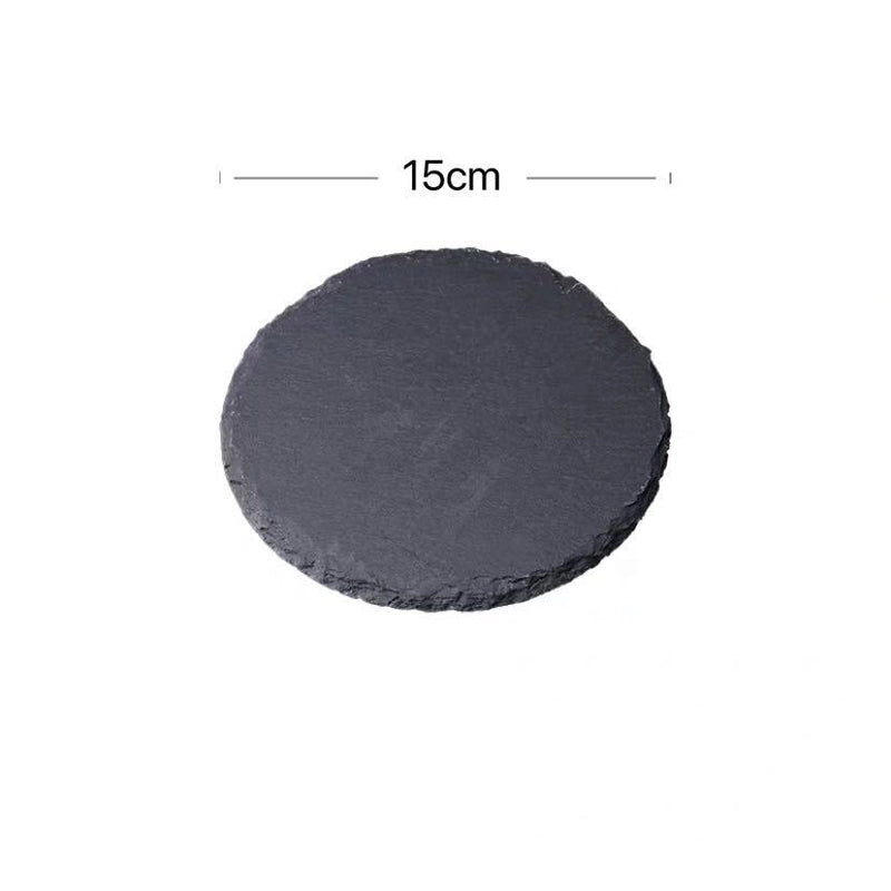 Slate Dinner Plate Dessert Sushi Plate Western Food Black Slate Plate Tableware Flat Plate Barbecue Steak Plate