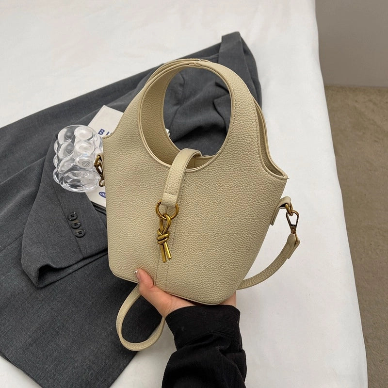 Women's Medium Pu Leather Solid Color Vintage Style Classic Style Bucket Zipper Bucket Bag