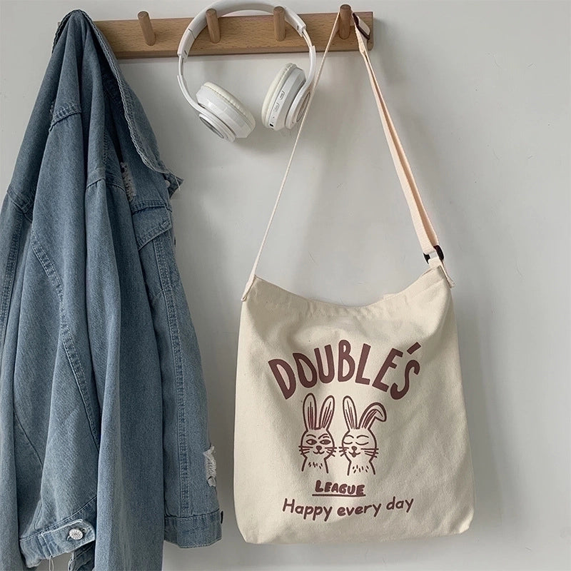 Women's Classic Style Color Block Canvas Shopping Bags