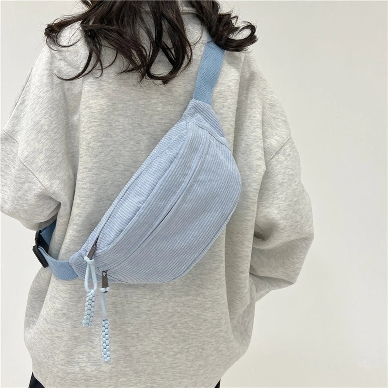 Women's Streetwear Solid Color Corduroy Waist Bags
