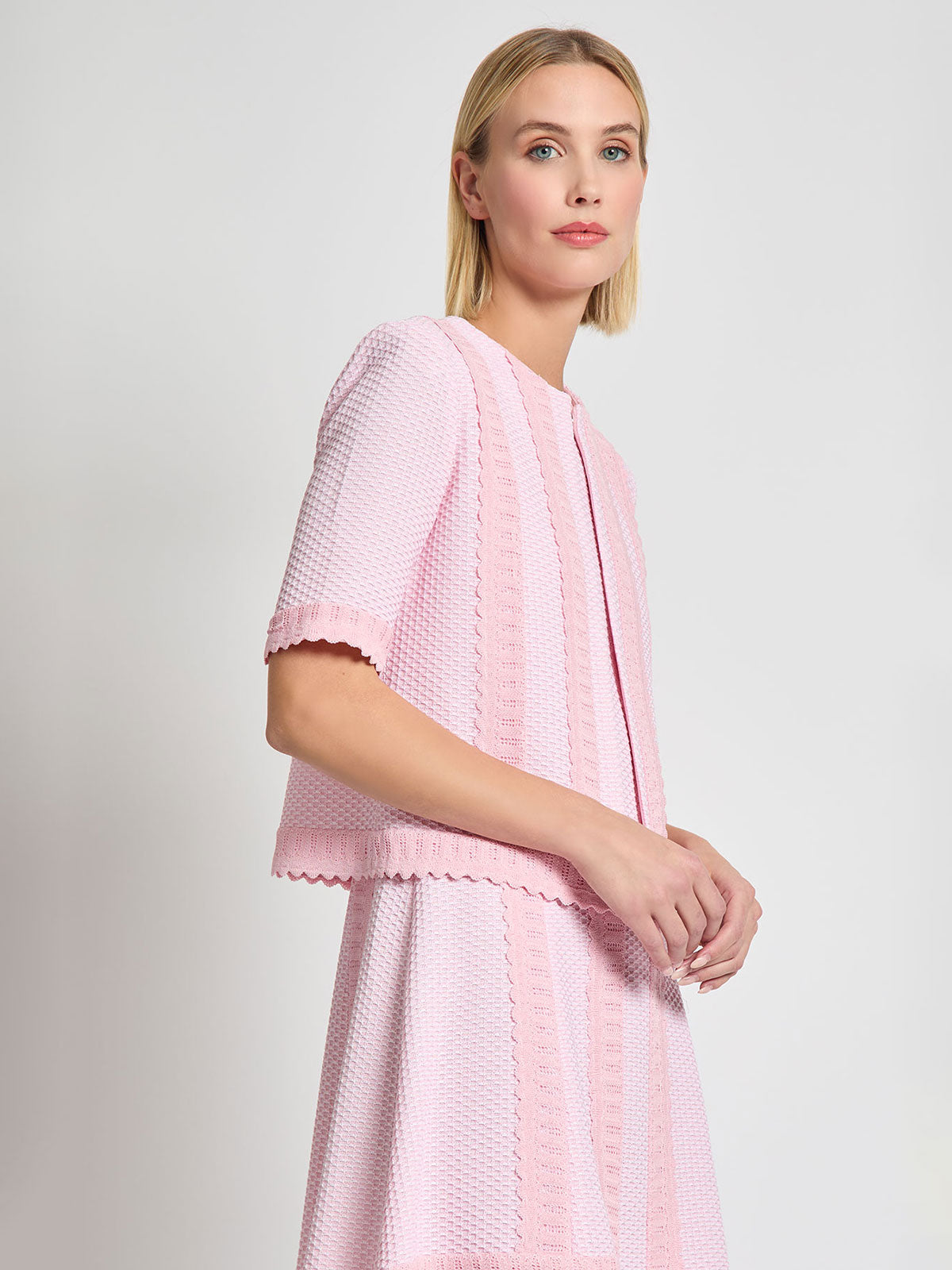 Heritage Scalloped Trim Knit Jacket - Modern Fit