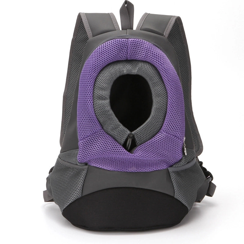 Minimalist Pu Leather Canvas Net Color Block Pets Backpack