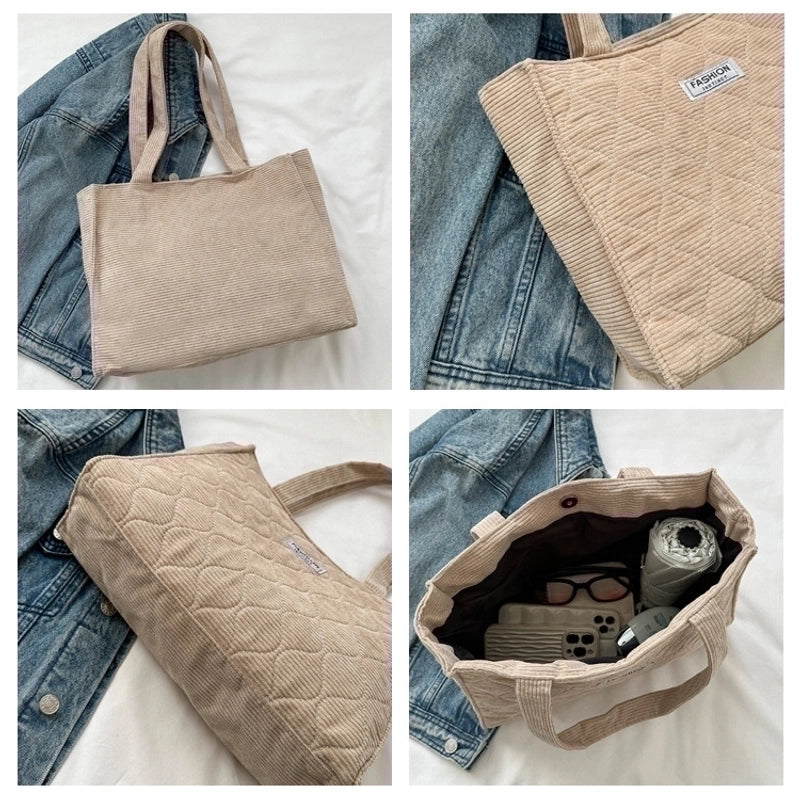 Women's Medium All Seasons Canvas Solid Color Classic Style Square Magnetic Buckle Shoulder Bag Handbag