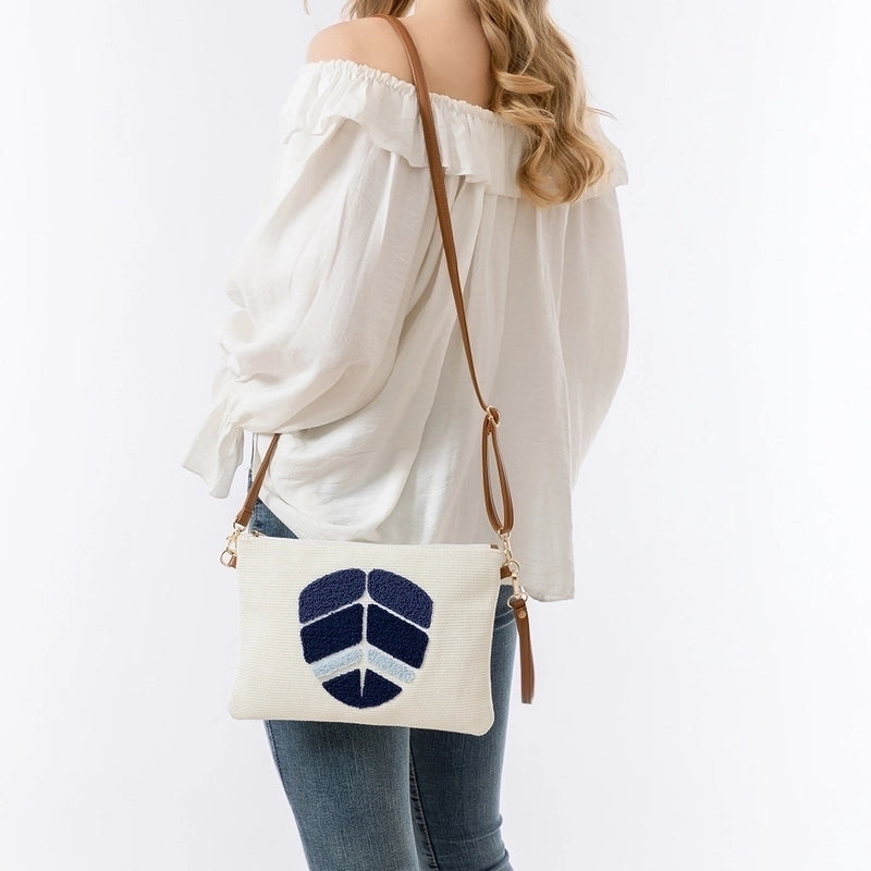 Women's Small Canvas Devil's Eye Basic Vacation Zipper Shoulder Bag