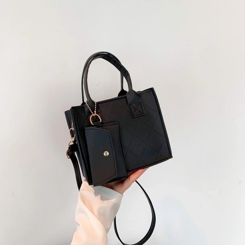 Women's All Seasons Pu Leather Solid Color Vintage Style Square Zipper Handbag