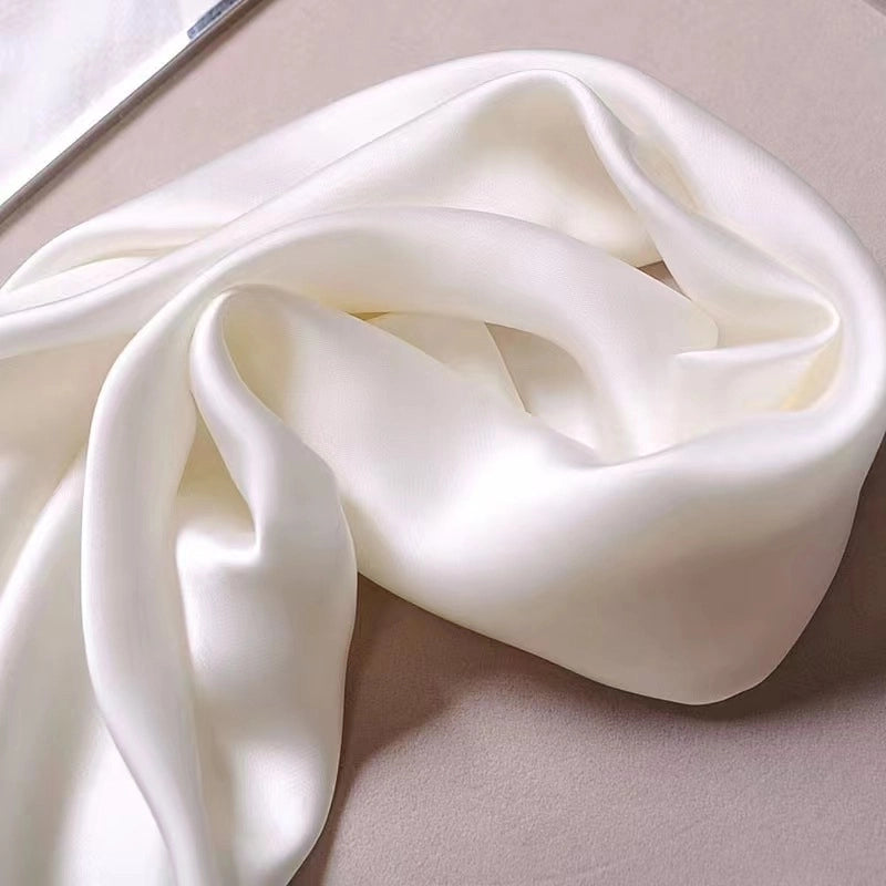 Simple Solid Color Scarf Women's Silk Small Square 70cm Basic Matching Shirt Professional Scarf Tie Hair