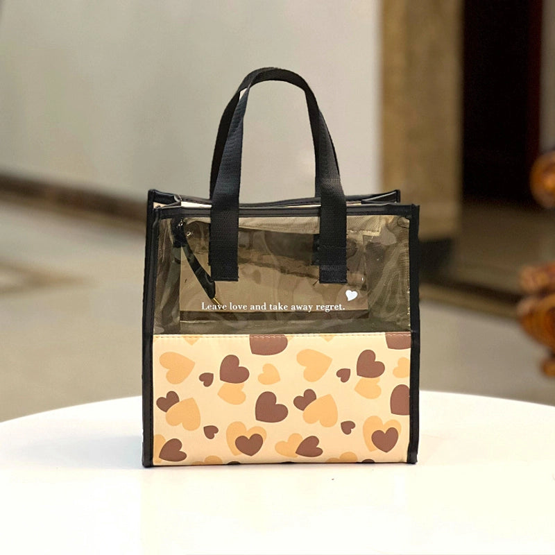 Translucent Portable Waterproof Cosmetic Bag Toiletry Bag Portable Cosmetic Bag Hand Bag For Women