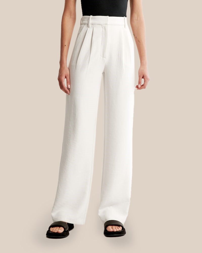 Icy Tailored Crepe Wide-Leg Pants