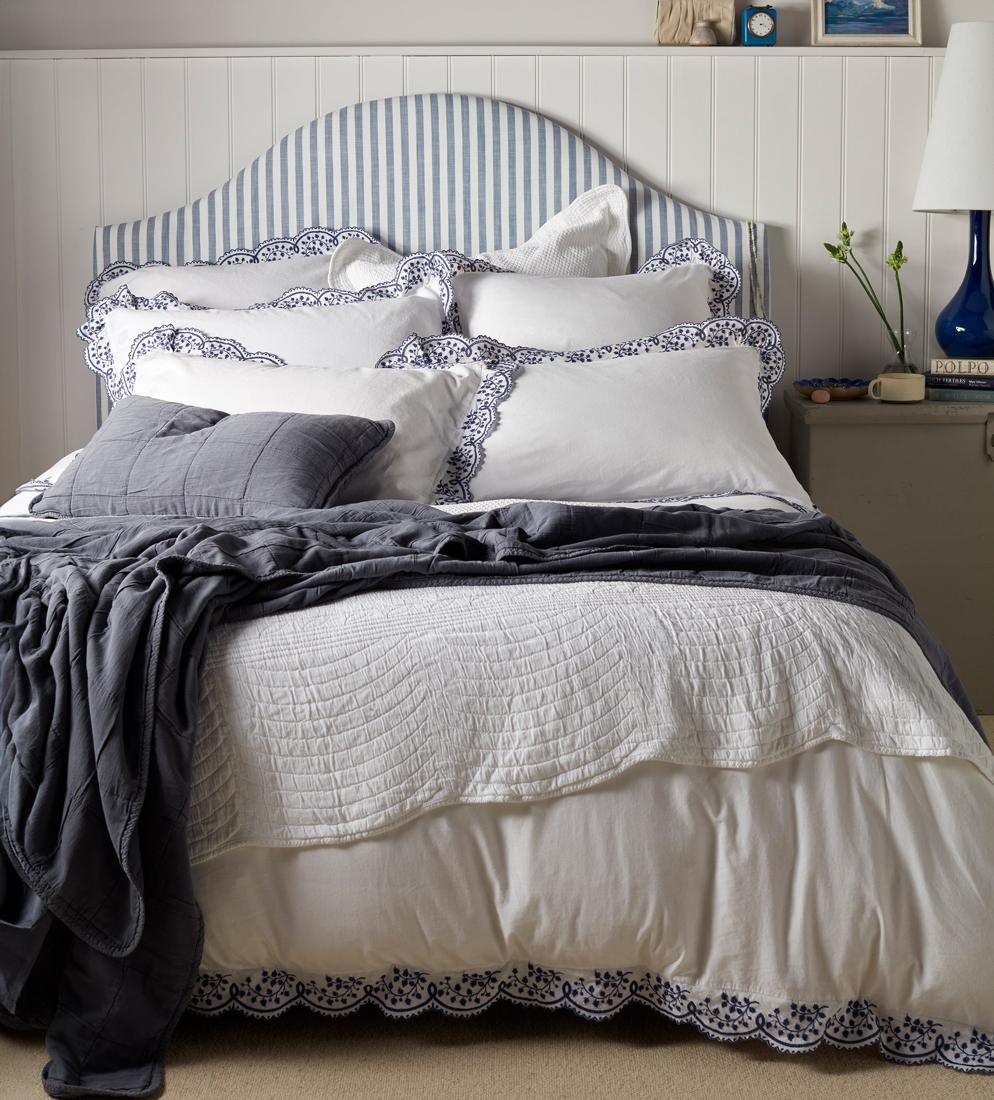 Blue Cotton Linen Duvet Cover