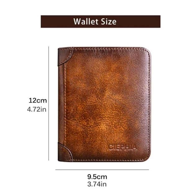 Multifunctional RFID Blocking Waterproof Durable Leather Wallet