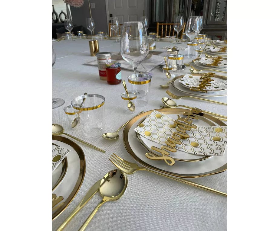 Gold Shana Tova Place Setting Words. Set of 4