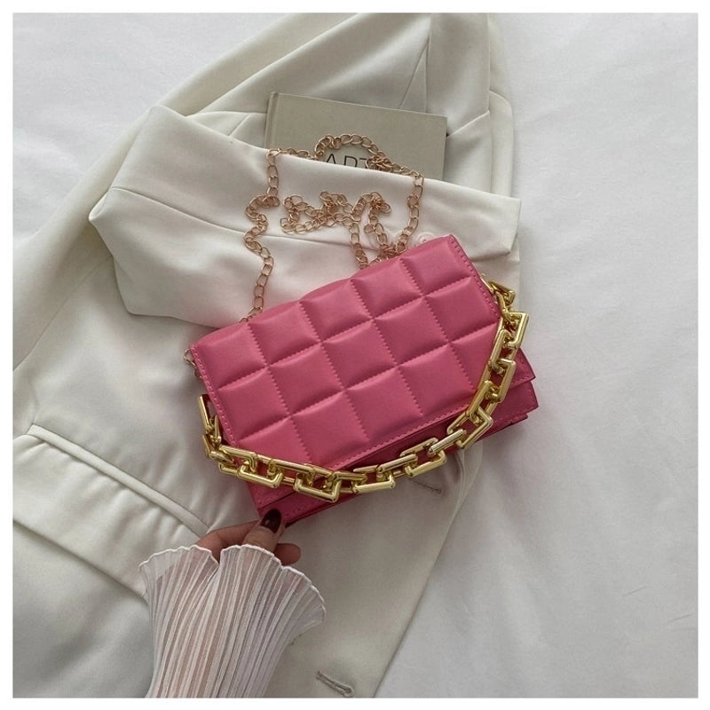Women's Medium Summer Pu Leather Elegant Streetwear Square Bag