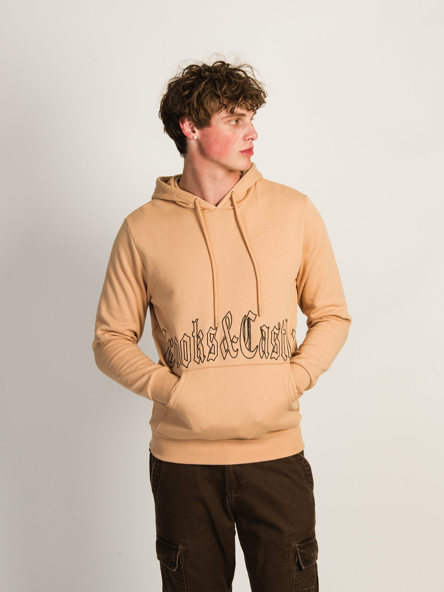 CROOKS & CASTLES GOTHIC EMBROIDERED PULLOVER HOODIE