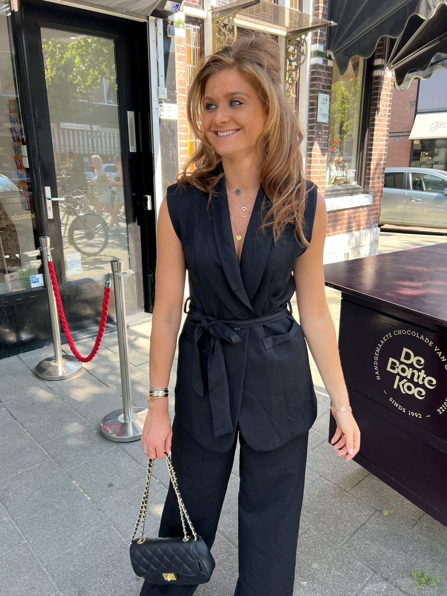 Kate two piece gilet set black