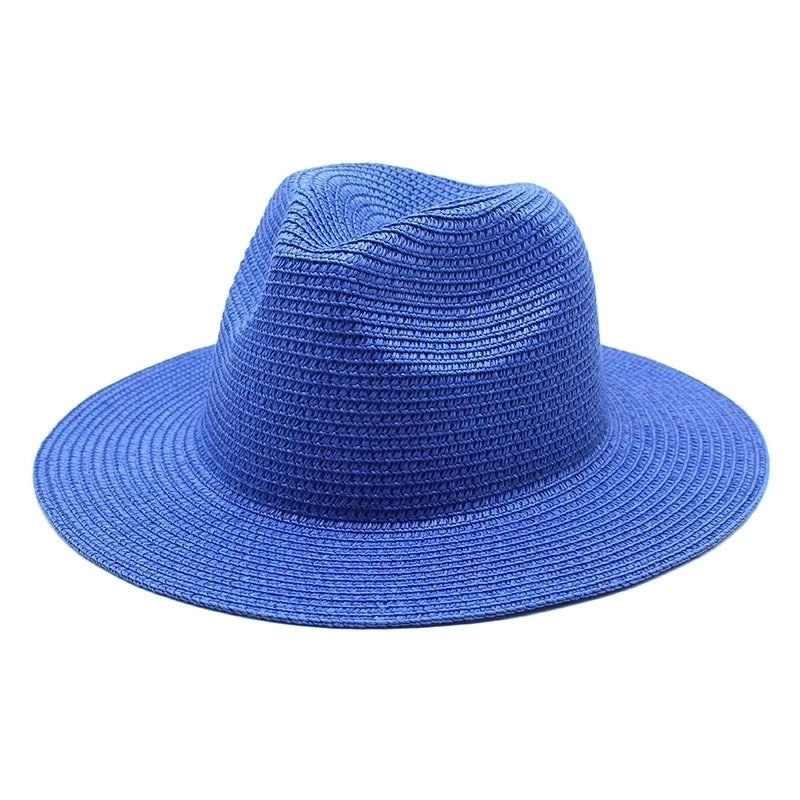 Unisex Minimalist Solid Color Flat Eaves Fedora Hat