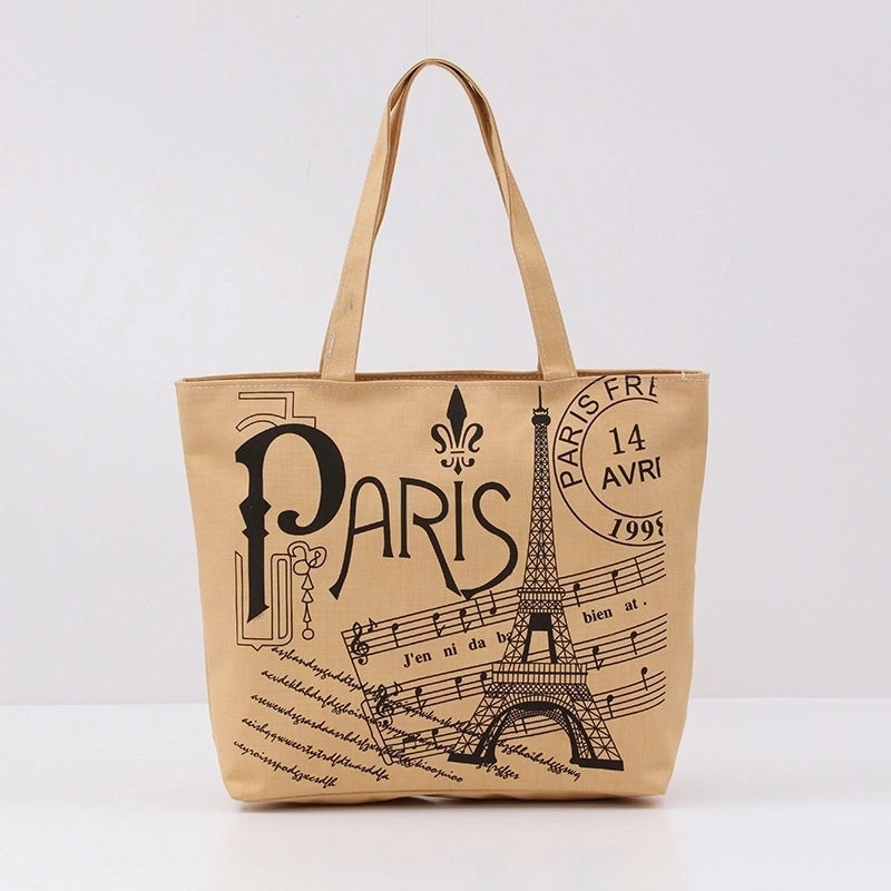 Women's Large All Seasons Nylon Animal Letter Preppy Style Classic Style Zipper Canvas Bag