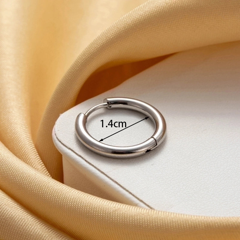 1 Piece IG Style French Style Minimalist Round 316 Stainless Steel  Earrings