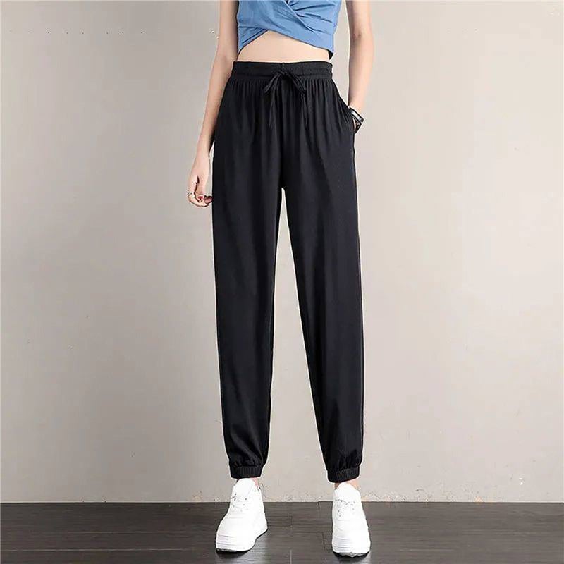 Women's Loose Wide Leg Bunched Feet Sweatpants